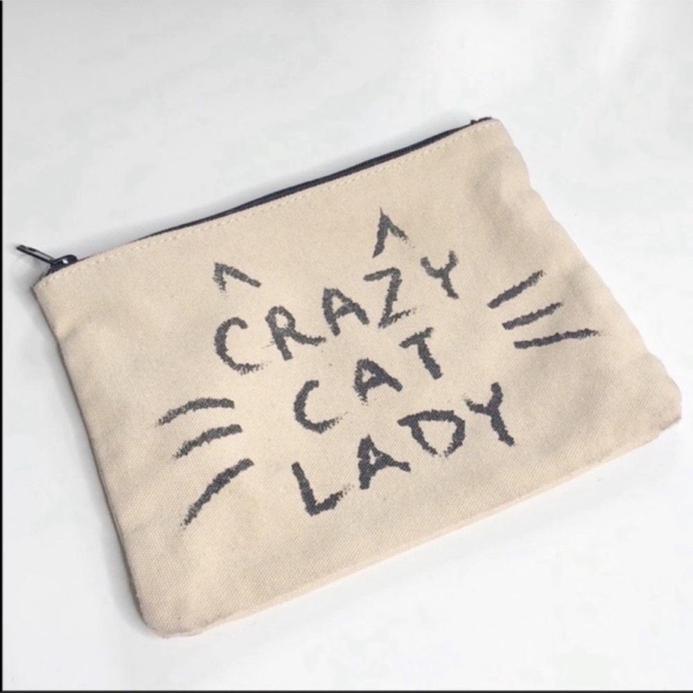 Crazy Cat Lady Canvas Zip Bag